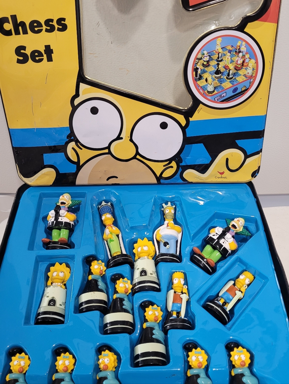 The Simpsons Chess Set 1999 Complete Pieces Board Tin Case